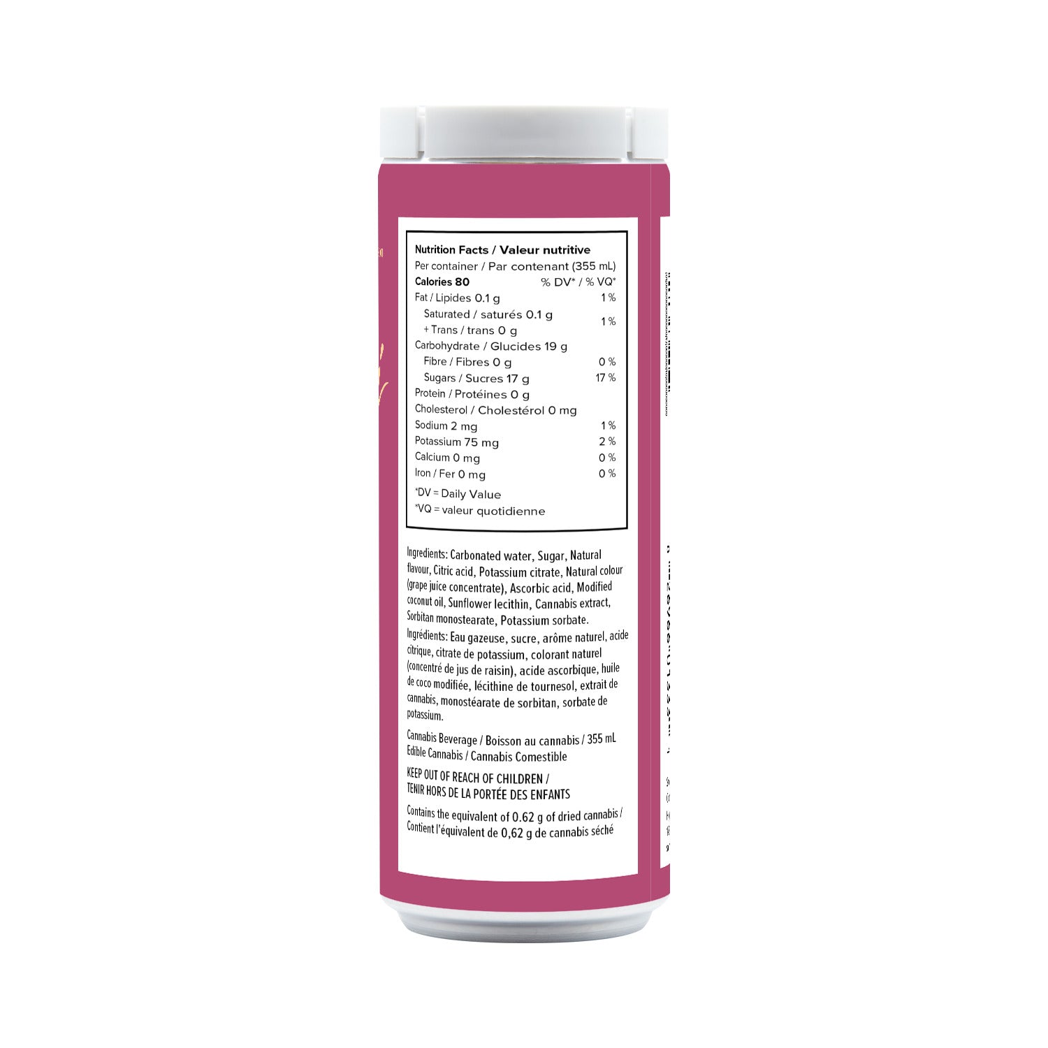 SOLEI DRAGONFRUIT WTRMLN SPARKLING(H) BEV - 25MG CBD X 355ML