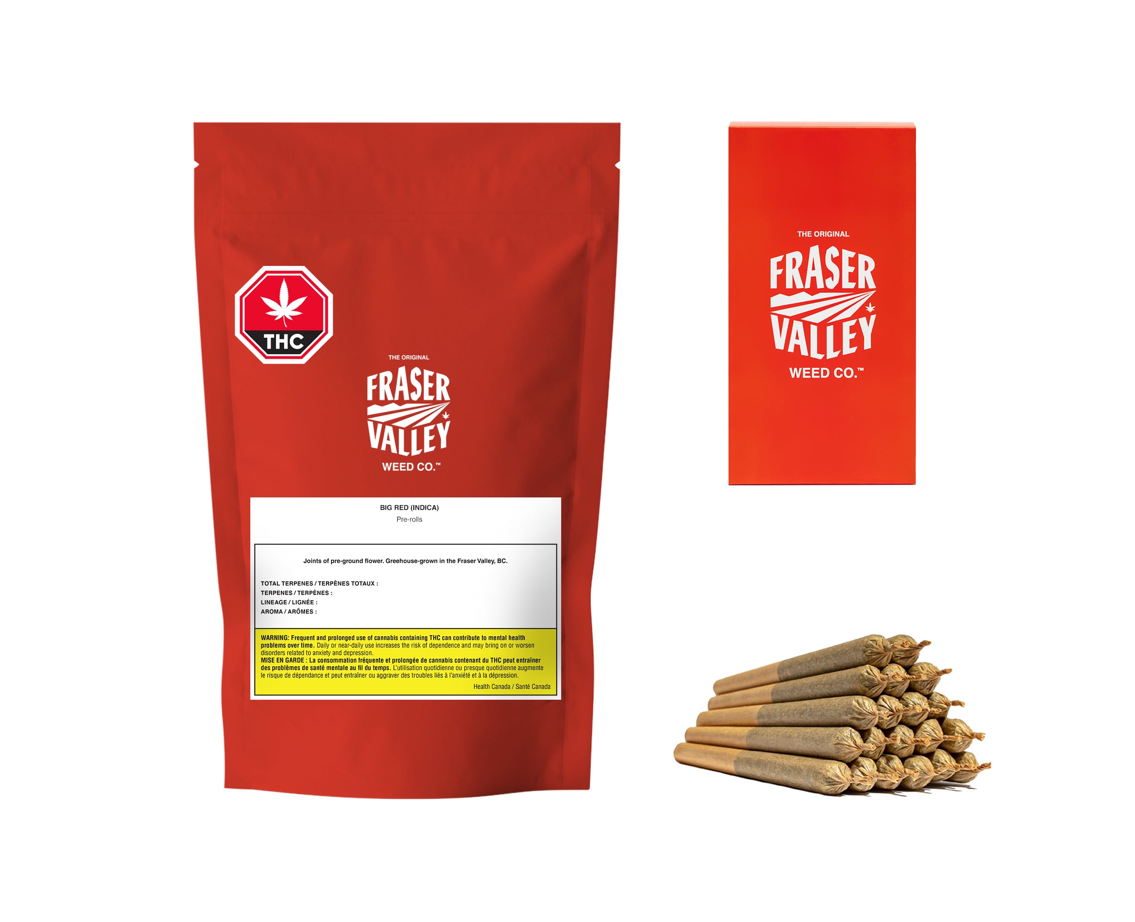 FRASER VALLEY BIG RED INDICA (IND) PRE-ROLL - 0.5G X 20