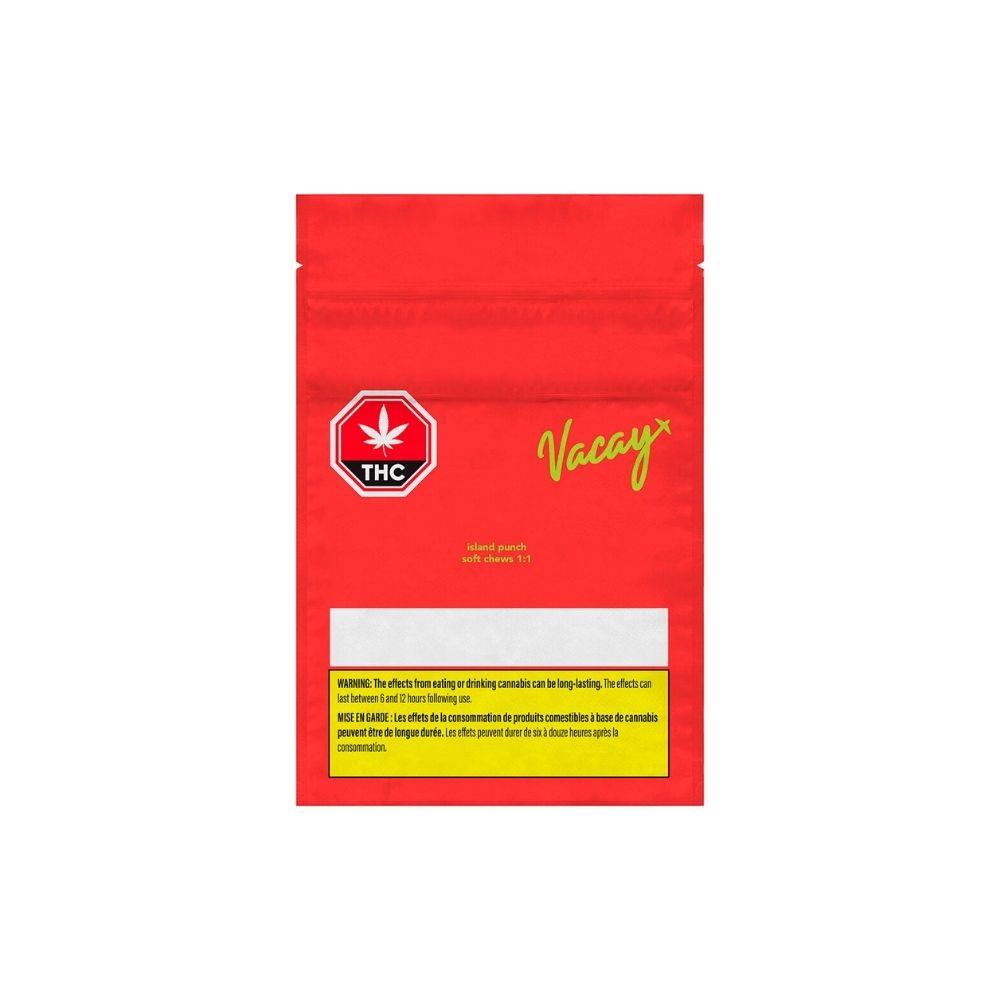 VACAY ISLAND PUNCH (H) SOFT CHEW 2.5MG THC:2.5MG CBD X 4