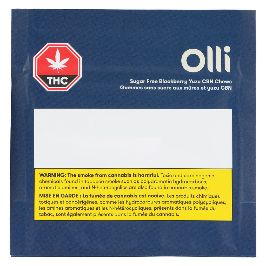 OLLI SUGAR FREE BBRRY YUZU (H) CHEW - 2.5MG:5MG THC:CBN X 4