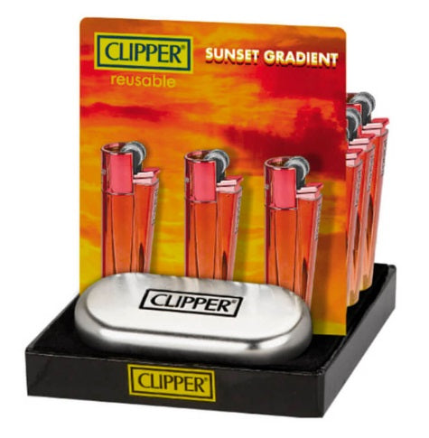 CLIPPER REFILLABLE METAL LIGHTER - SUNSET GRADIENT