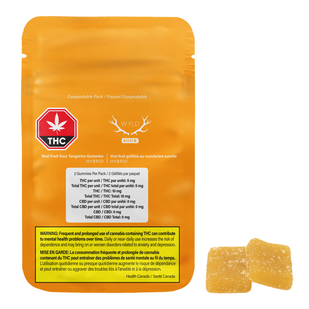 WYLD REAL FRUIT SOUR TANGERINE (H) CHEW - 5MG THC X 2