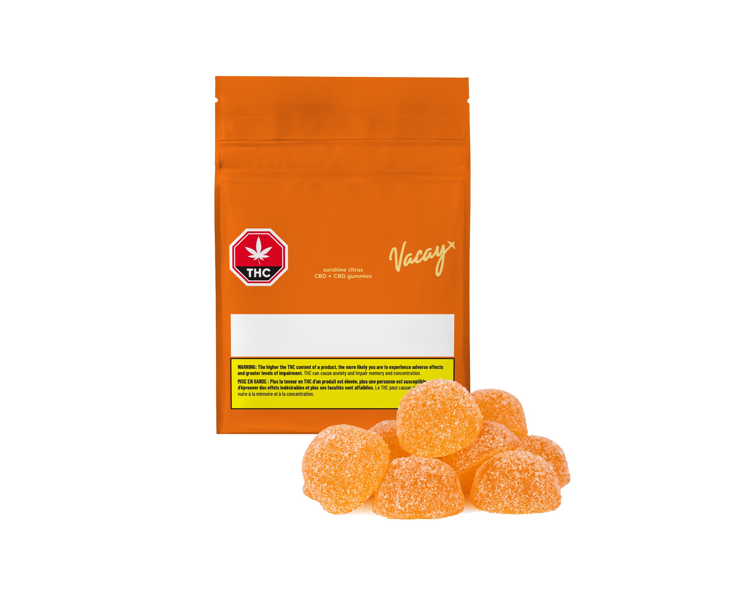 VACAY SUNSHINE CITRUS (H) CHEW - 15MG CBD:CBG X 10