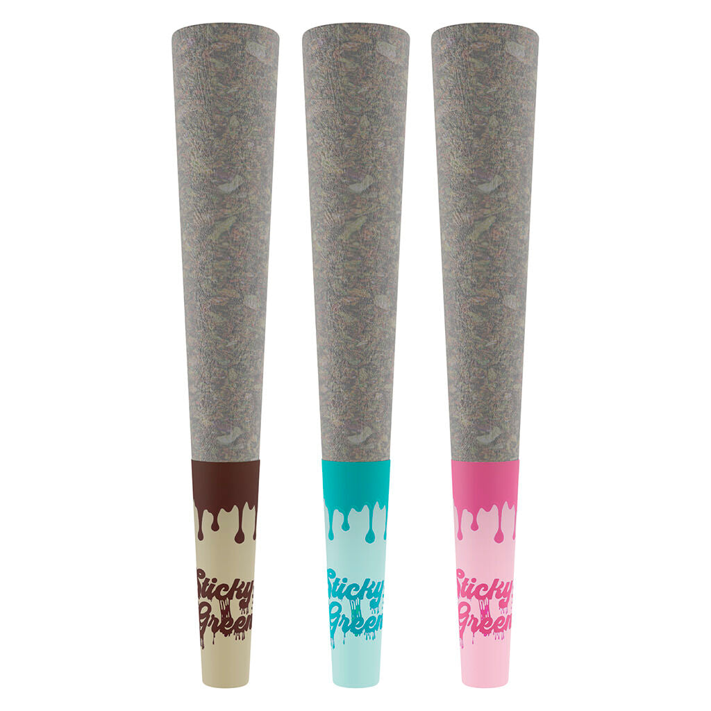 STICKY GREENS BLUNTZ MULTIPACK (H) INF PRE-ROLL - 0.5G X 3