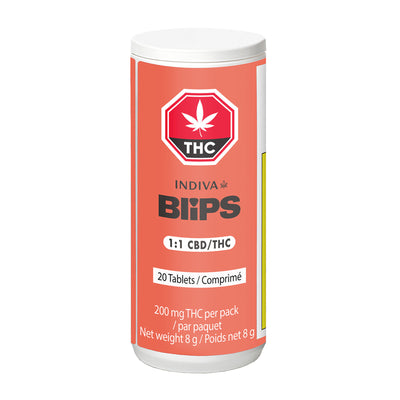 INDIVA BLIPS 1:1 THC:CBD (H) TABLETS - 10MG THC:CBD X 20