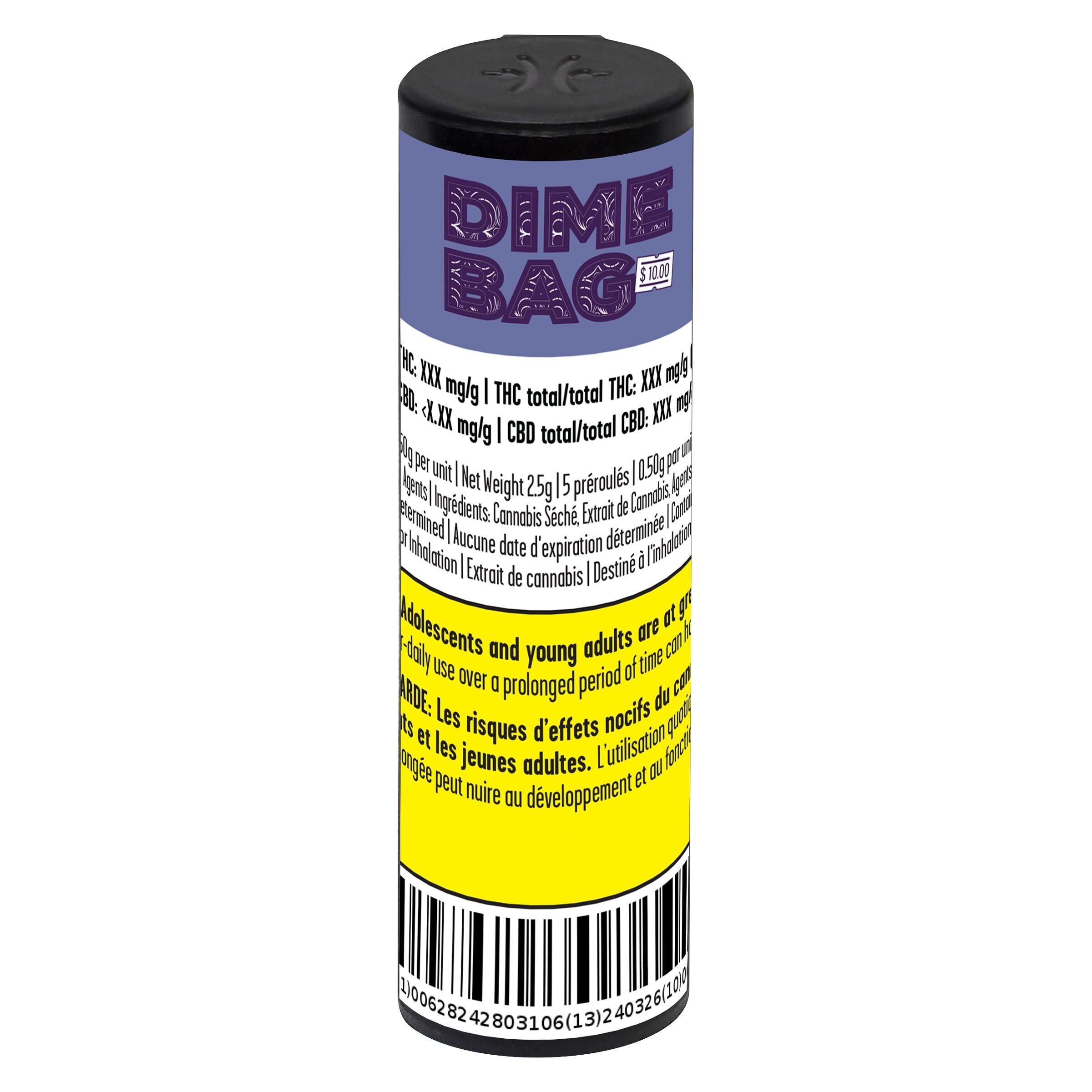 DIME BAG POCKET ROCKET HAZELNUT SPRD (H) INF PRE-ROLL 0.5GX5