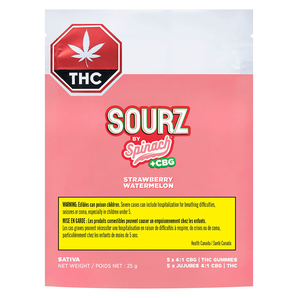 SPINACH SOURZ STRAW WTMLN CBG (S) CHEW - 2MG THC 8MG CBG X 5