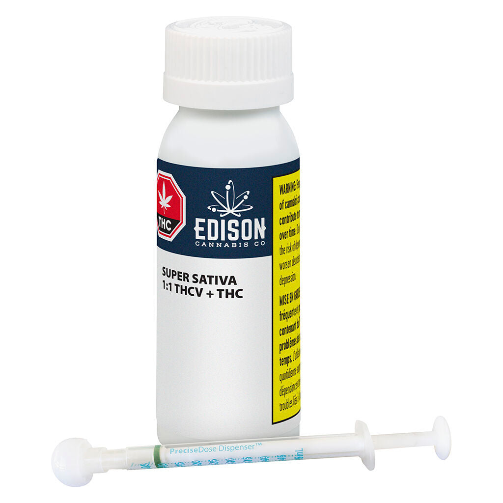 EDISON SUPER SATIVA 1:1 THCV:THC (S) OIL - 600MG THC - 30ML