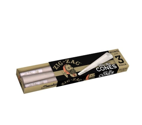 ZIG ZAG PRE-ROLLED UNBLEACHED CONES ULTRA THIN KING SIZE 3PK