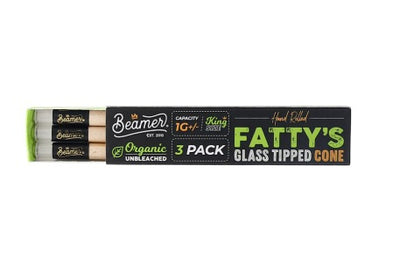 BEAMER ORGANIC GLASS TIPPED FATTYS 109MM X 3PK
