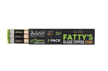 BEAMER ORGANIC GLASS TIPPED FATTYS 109MM X 3PK