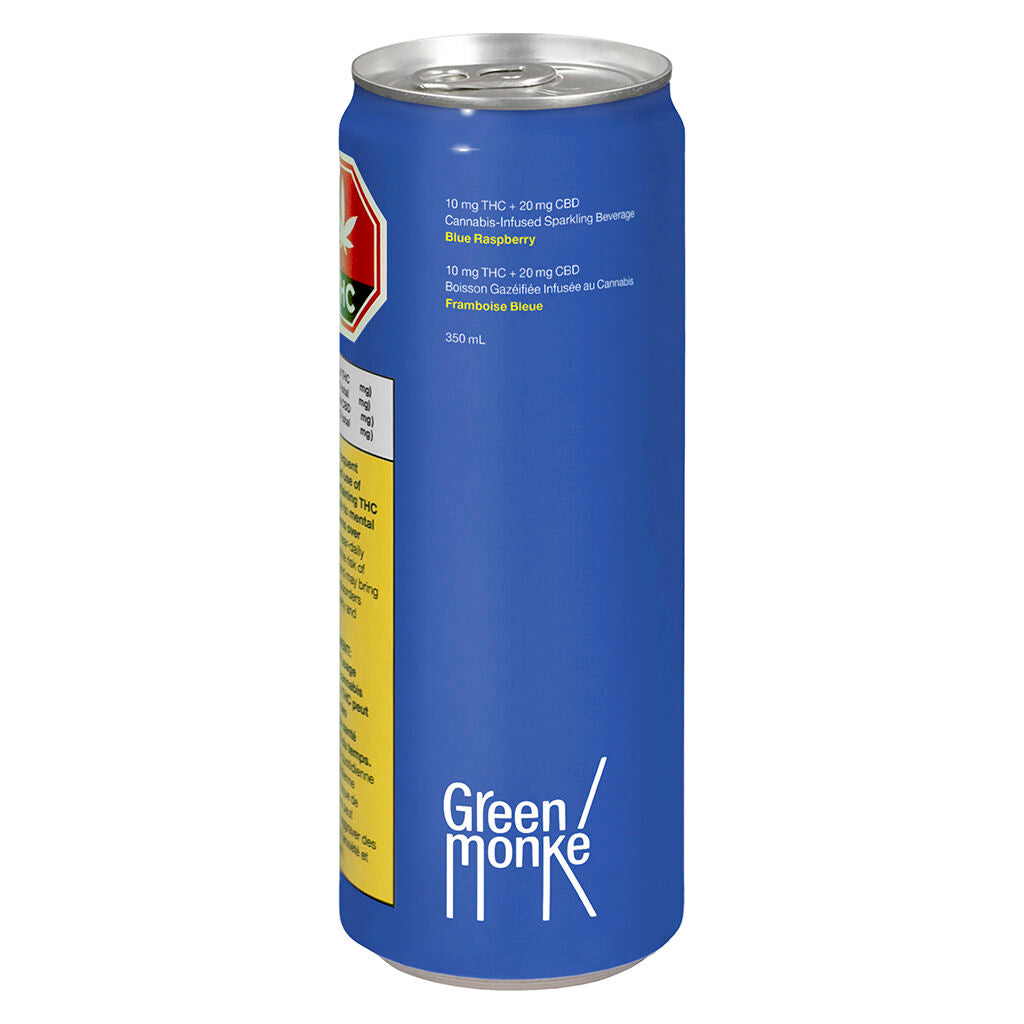 GREEN MONKE BLUE RASPBERRY (H) BEV - 10:20MG THC:CBD - 350ML