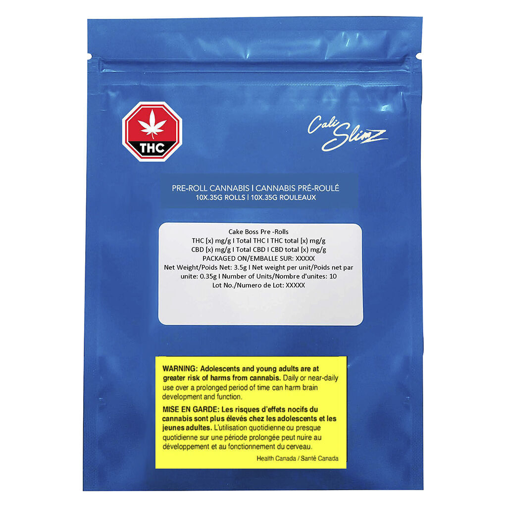 CALI SLIMZ CAKE BOSS (H) PRE-ROLL - 0.35G X 10