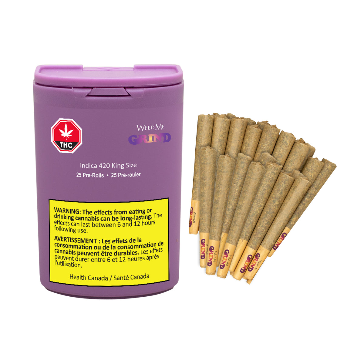 WEED ME GRIND KING SIZE INDICA 420 (IND) PRE-ROLL 0.7G X 25