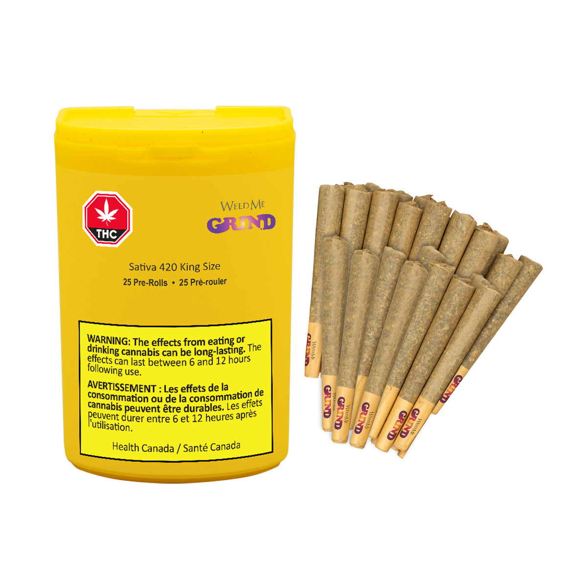 WEED ME GRIND KING SIZE SATIVA 420 (S) PRE-ROLL - 0.7G X 25