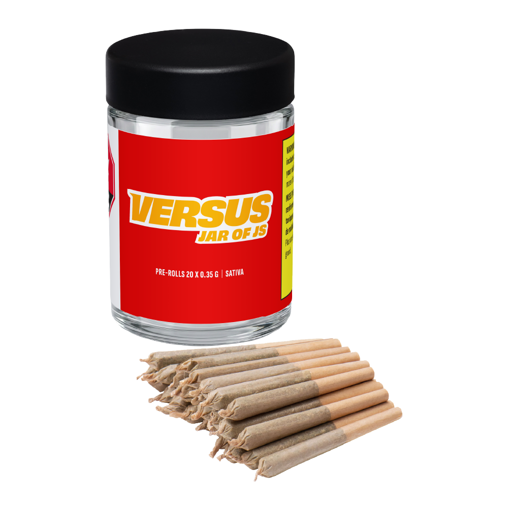 VERSUS JAR OF JS SATIVA ROTATING (S) PRE-ROLLS 0.35G X 20