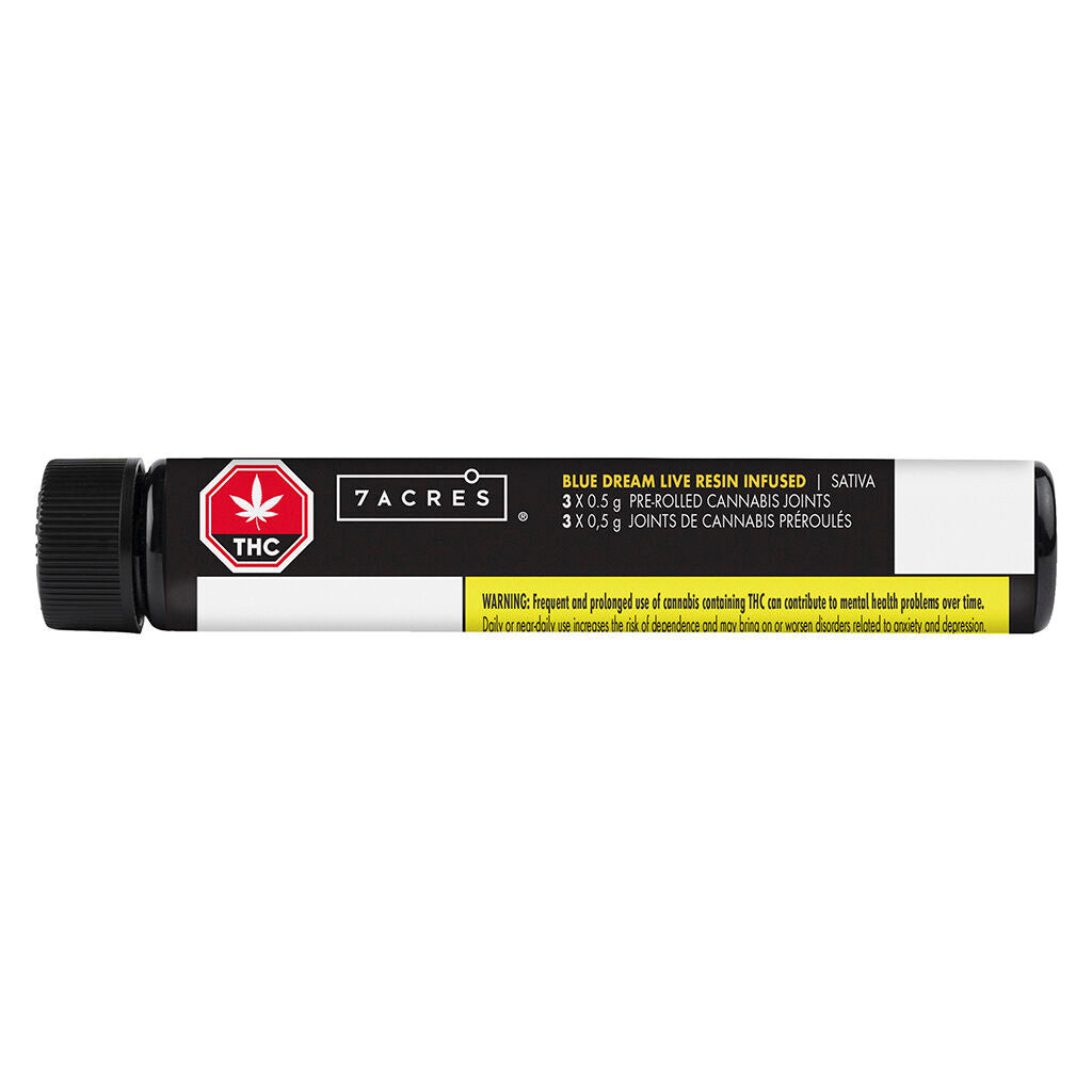 7ACRES BLUE DREAM LIVE RESIN (S) INF PRE-ROLL - 0.5G X 3