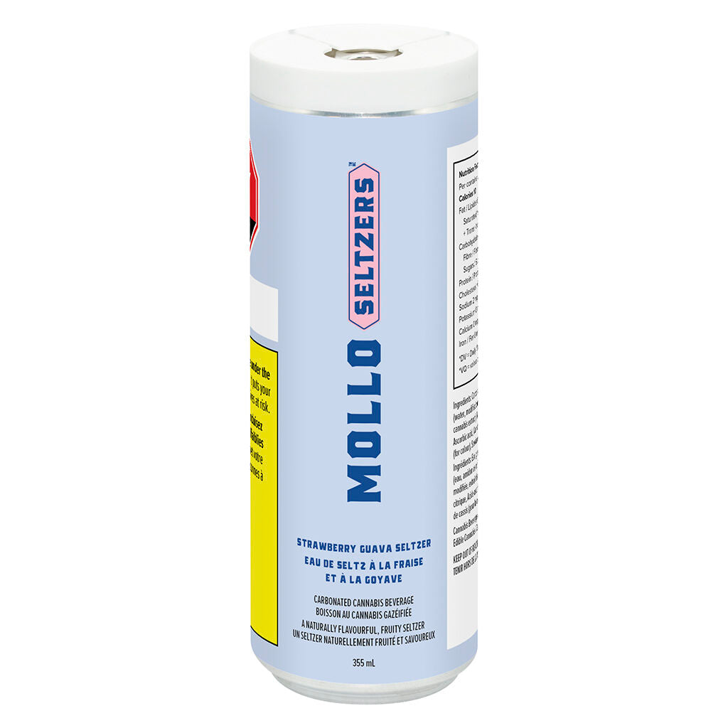 MOLLO SELTZER STRAWB GUAVA (H) BEV 10:20MG THC:CBG 355ML
