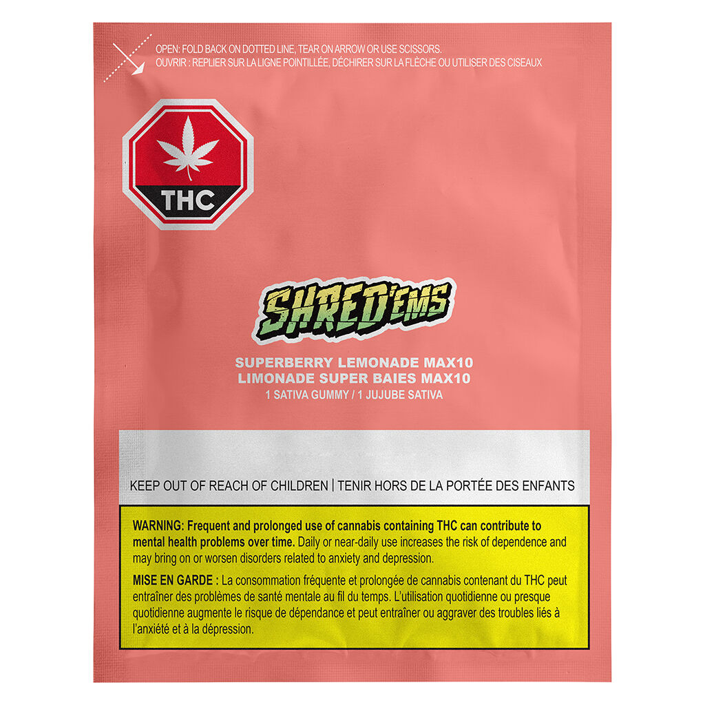 SHREDEMS SUPERBERRY LEMONADE (S) CHEW - 10MG THC X 1
