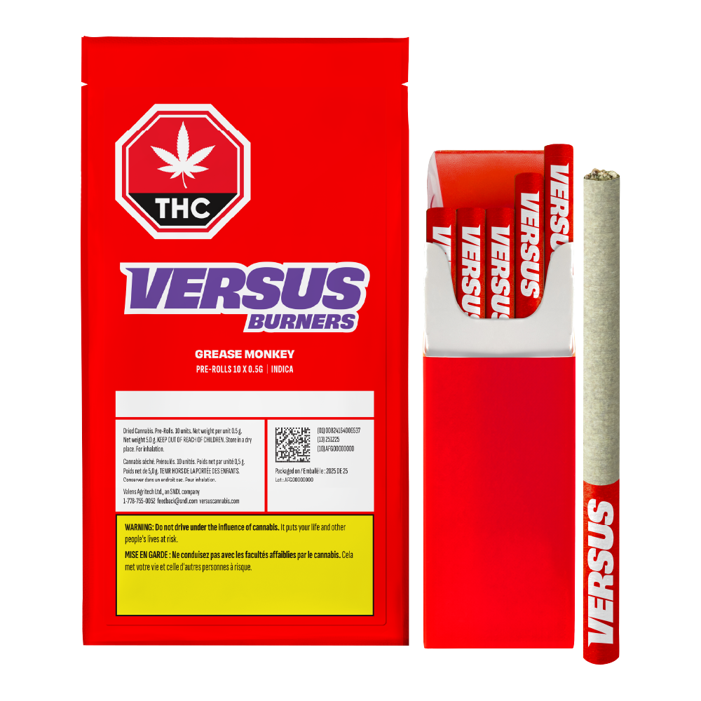 VERSUS BURNERS GREASE MONKEY (IND) PRE-ROLL 0.5G X 10