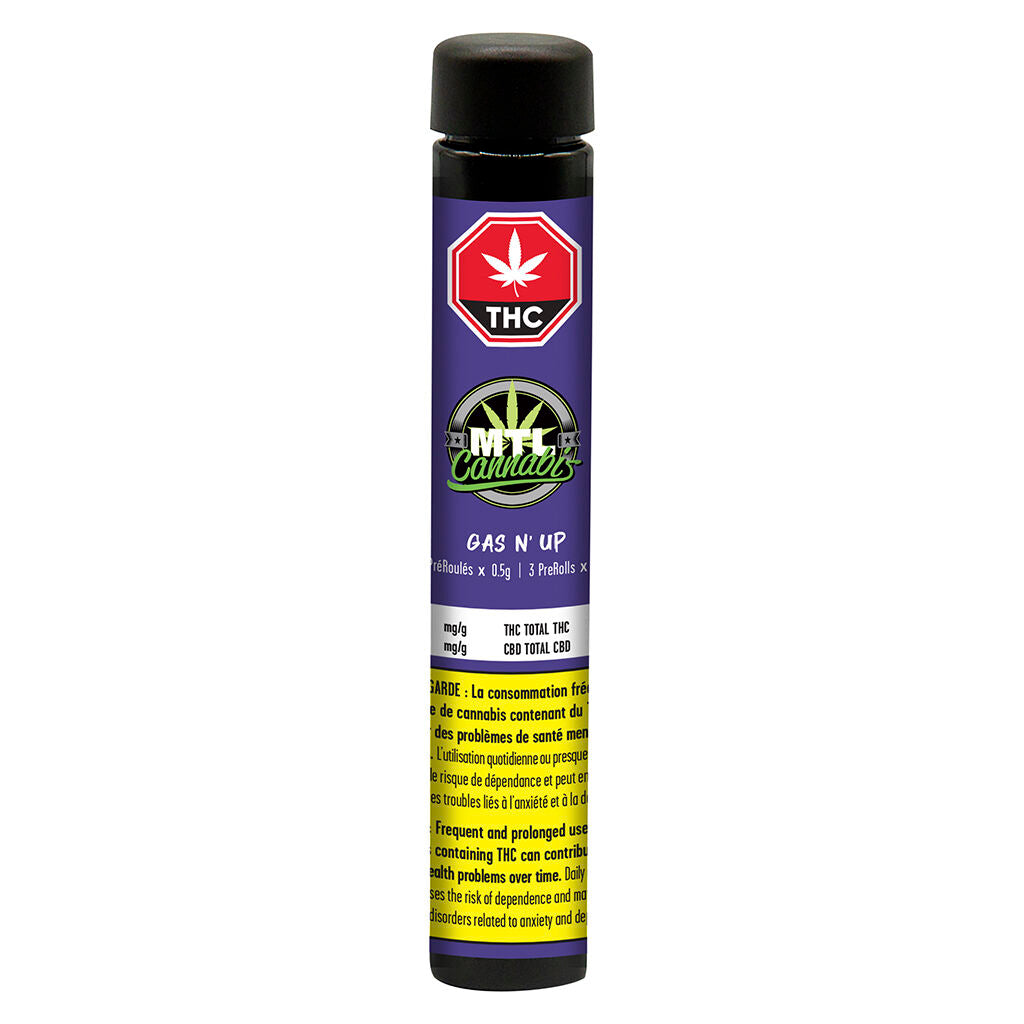 MTL CANNABIS GASN UP (IND) PRE-ROLL - 0.5G X 3