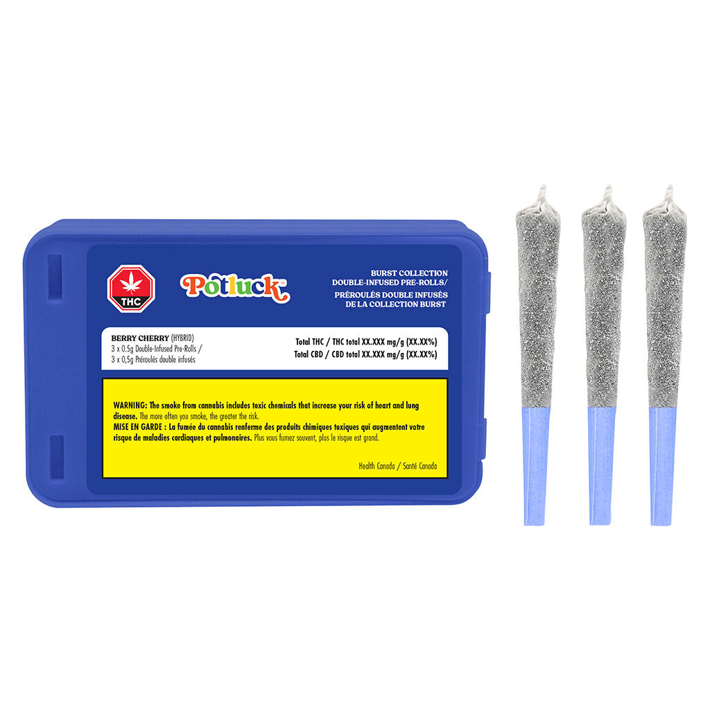 POTLUCK BERRY CHERRY DIAMOND (H) INF PRE-ROLL 0.5G X 3