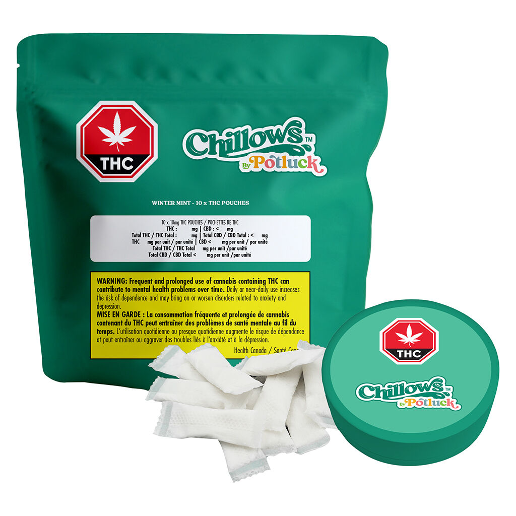 POTLUCK CHILLOWS WINTER MINT (H) POUCH - 10MG THC X 10