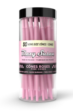 BLAZY SUSAN CONES - PINK KING SIZE - JAR OF 50