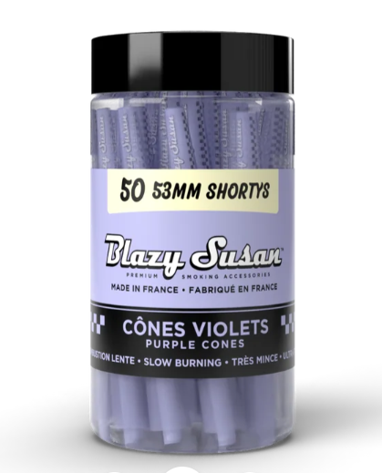 BLAZY SUSAN CONES - PURPLE SHORTY - JAR OF 50