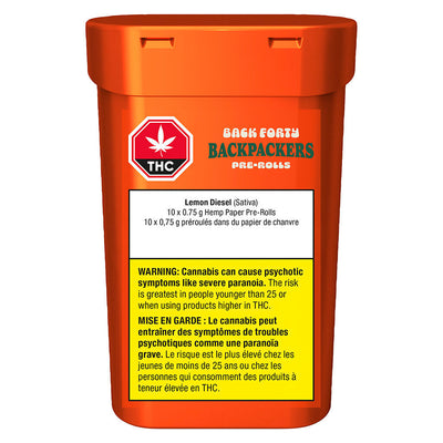 BACK FORTY BACKPACKERS LEMON DIESEL (S) PRE-ROLL 0.75G X 10