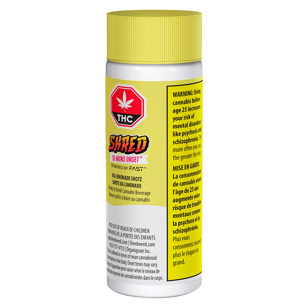 SHRED SHOTZ OG LEMONADE RAPID (IND) BEV - 10MG THC X 65ML