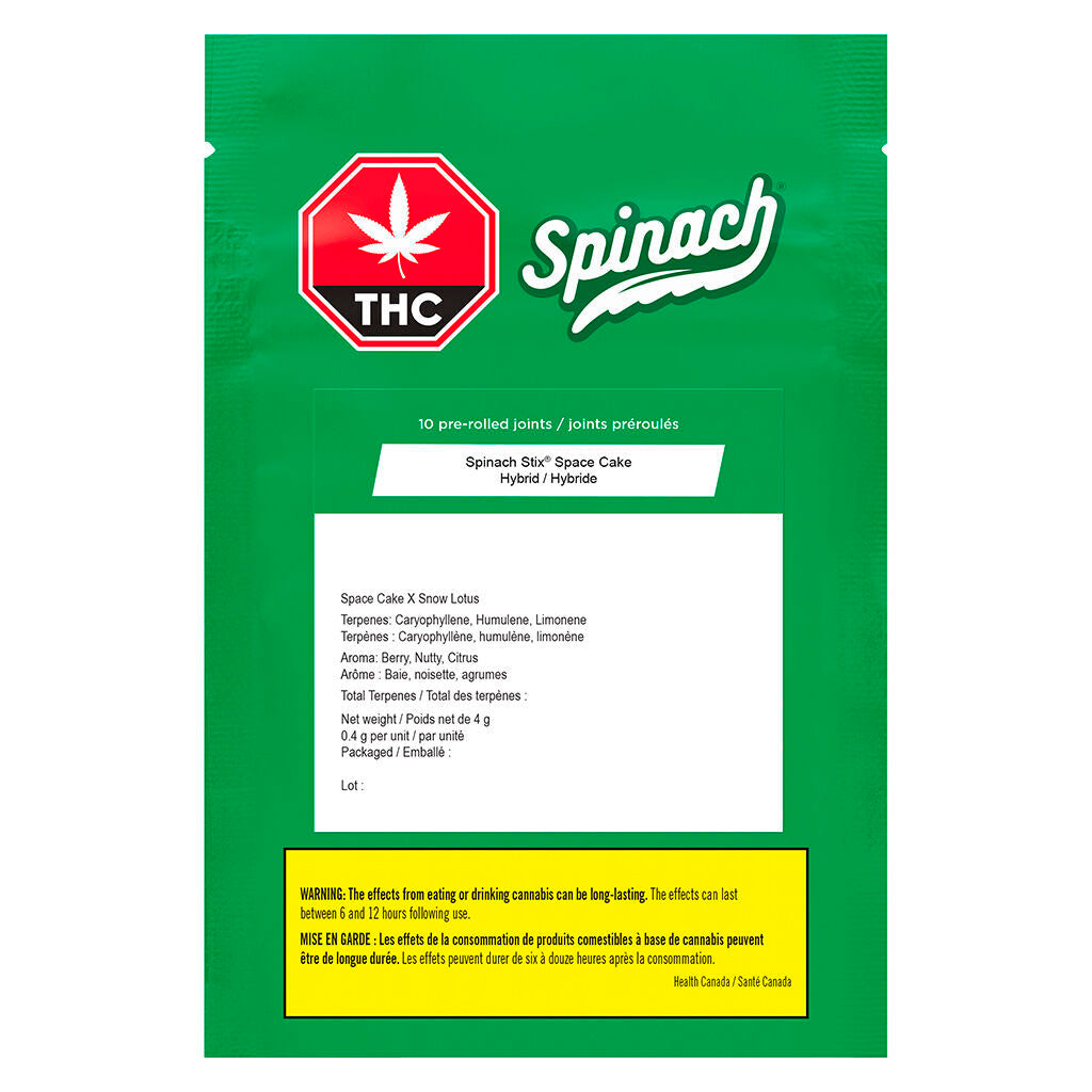 SPINACH STIX SPACE CAKE (H) PRE-ROLL 0.4G X 10