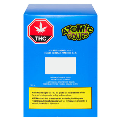 XMG ATOMIC SOUR BL RAZZ LMND (H) BEV 10MG THC:CBG 355ML 4PK