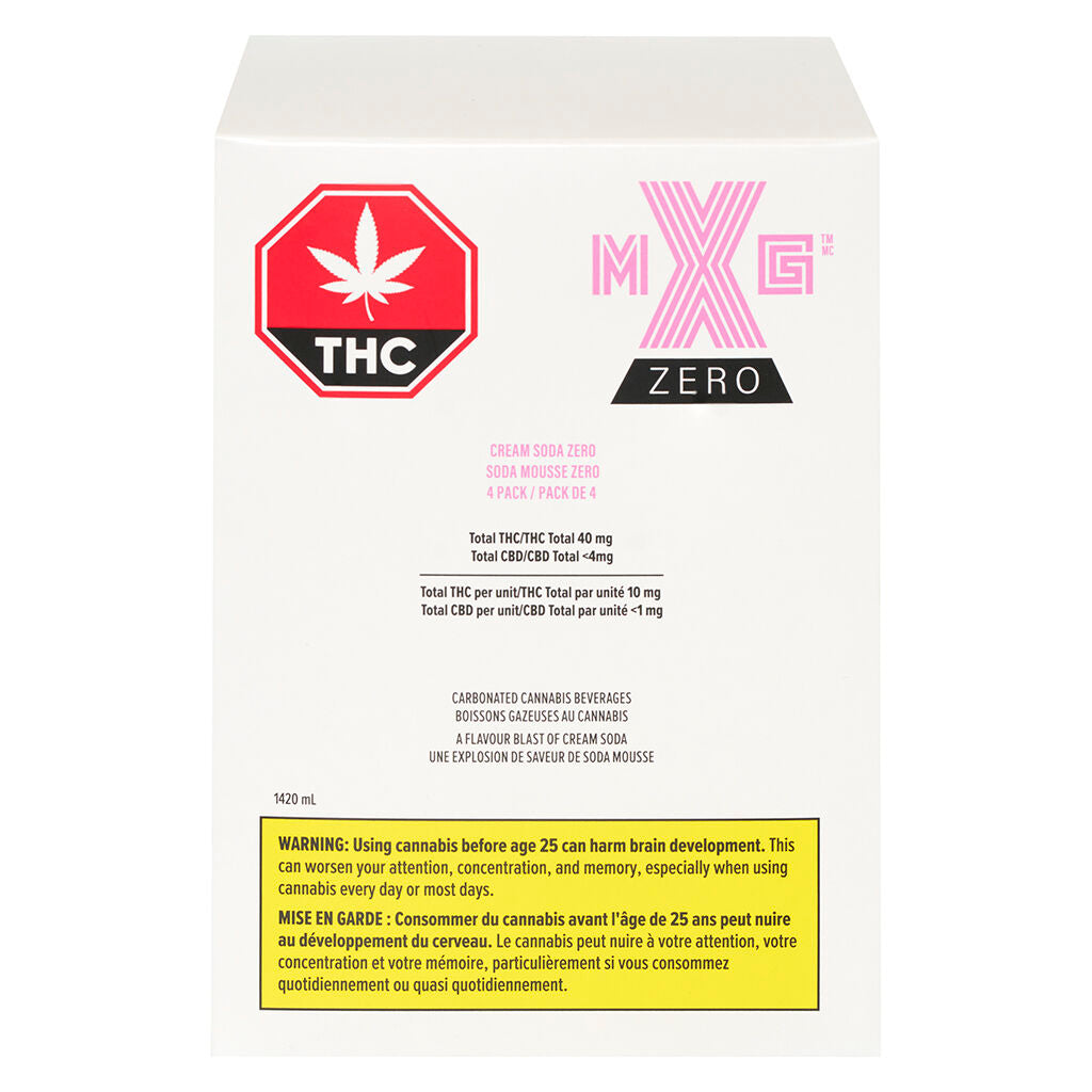 XMG ZERO CREAM SODA (H) BEV 10MG THC 355ML 4PK