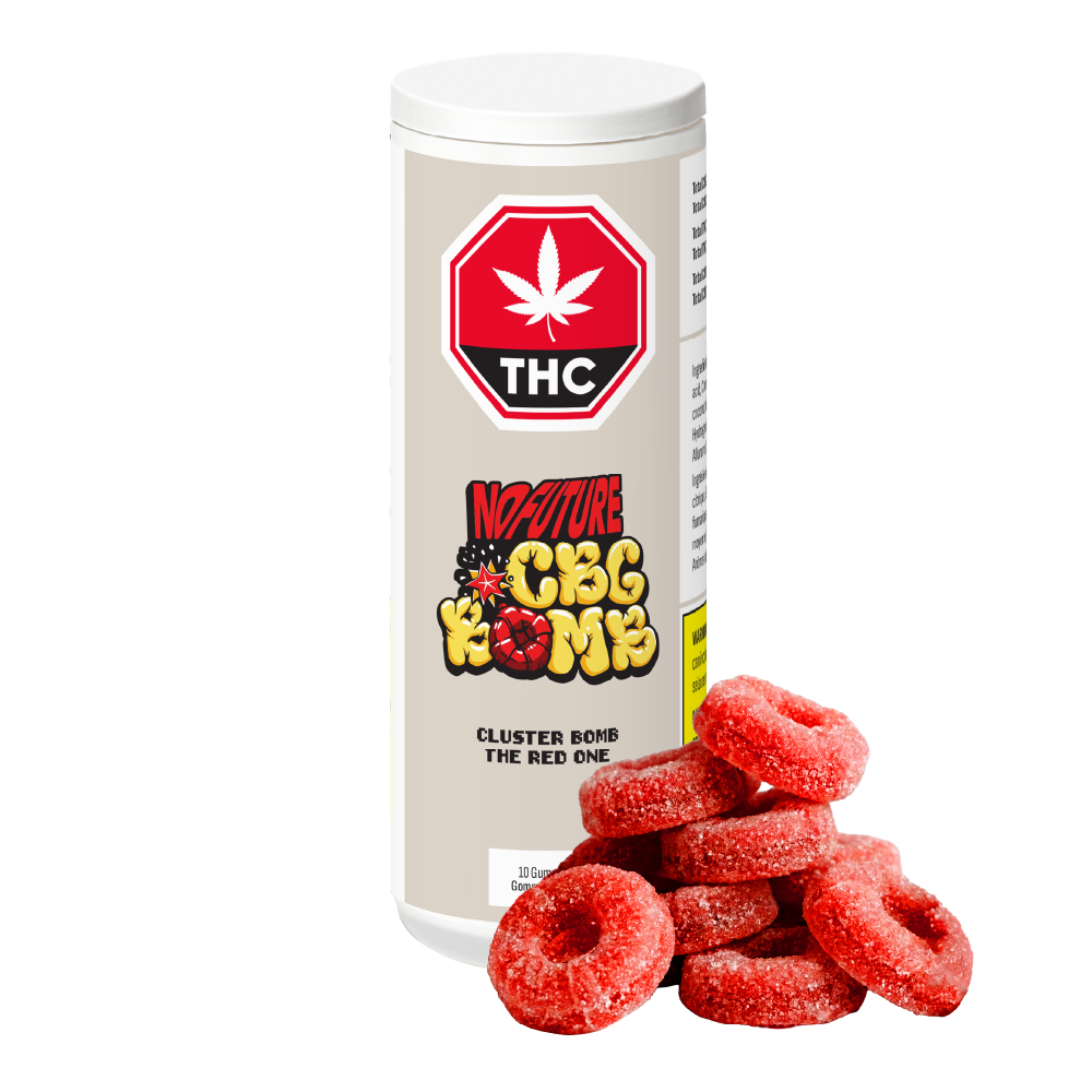 NO FUTURE CLUSTER BOMB RED ONE (H) CHEW - 100MG CBG X 10PC