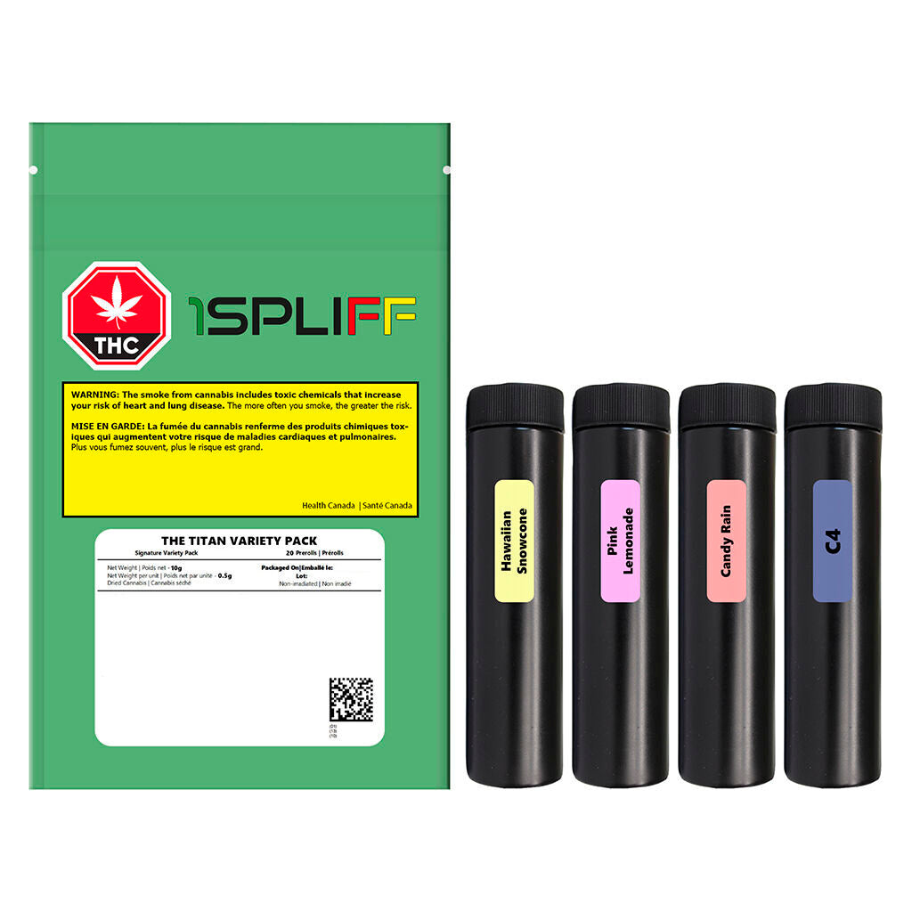 1 SPLIFF THE TITAN VARIETY PACK (H) PRE-ROLL 0.5G X 20