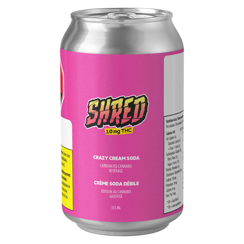 SHRED CRAZY CREAM SODA (H) BEV - 10MG THC X 355ML X 6
