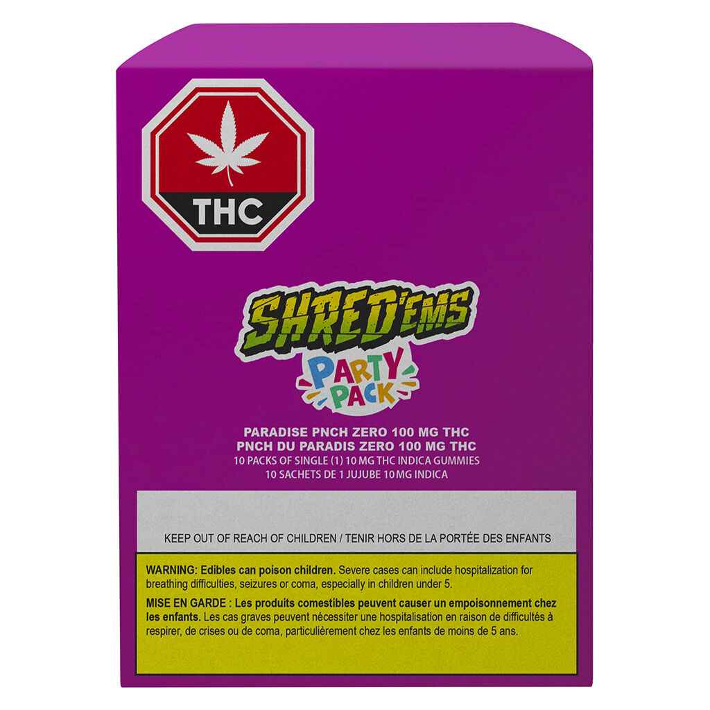 SHREDEMS ZERO PARTY PACK PARADISE PNCH(IND)CHEW 10MG THC X10