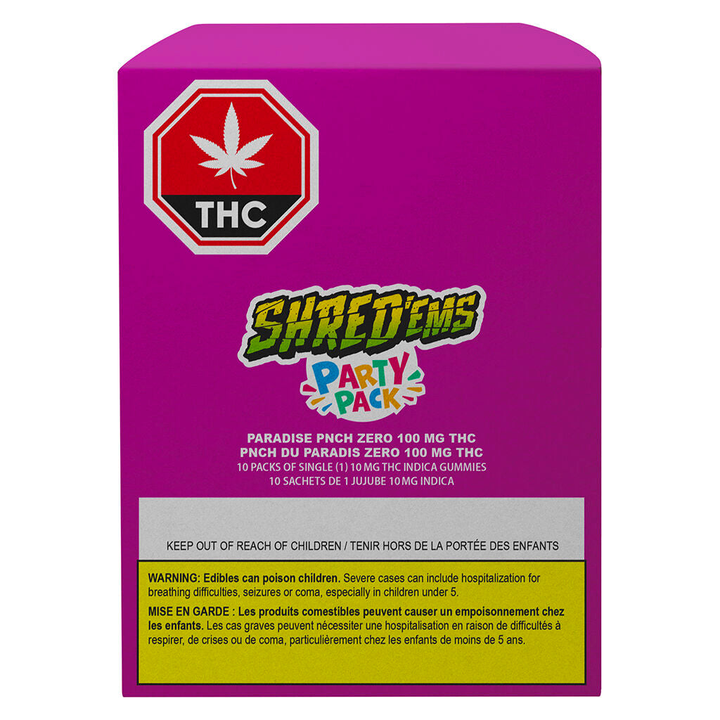 SHREDEMS ZERO PARTY PACK PARADISE PNCH(IND)CHEW 10MG THC X10
