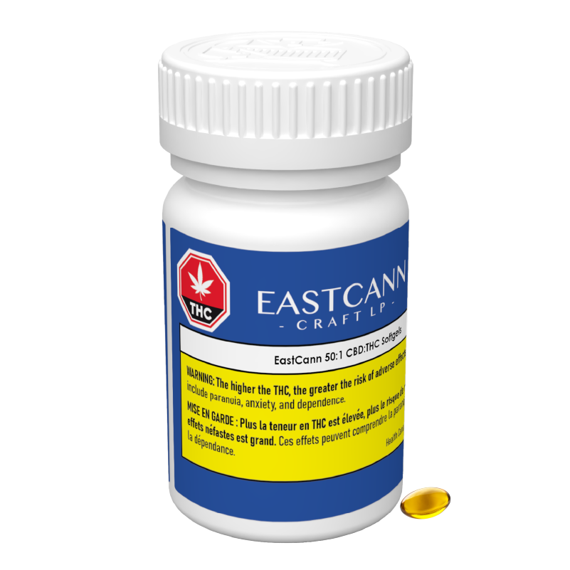 EASTCANN 50:1 CBD (H) CAPSULES - 50MG CBD:1MG THC X 30