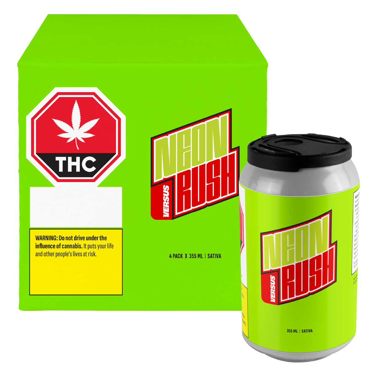 VERSUS NEON RUSH (S) BEV - 10MG THC X 355 ML X 4