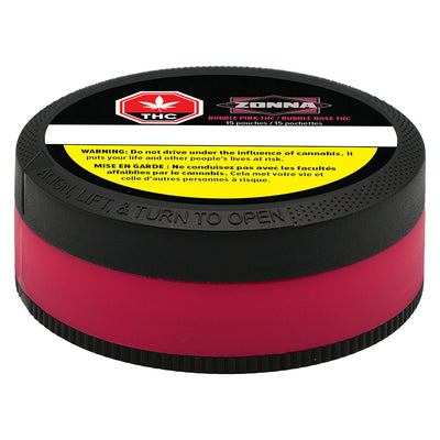 ZONNA BUBBLE PINK THC (H) POUCH - 10MG THC:1MG CBD X 15