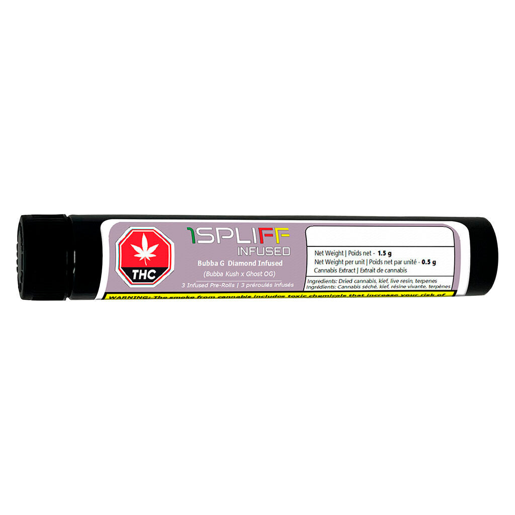 1 SPLIFF BUBBA G DIAMOND (IND) INF PRE-ROLL - 0.5G X 3