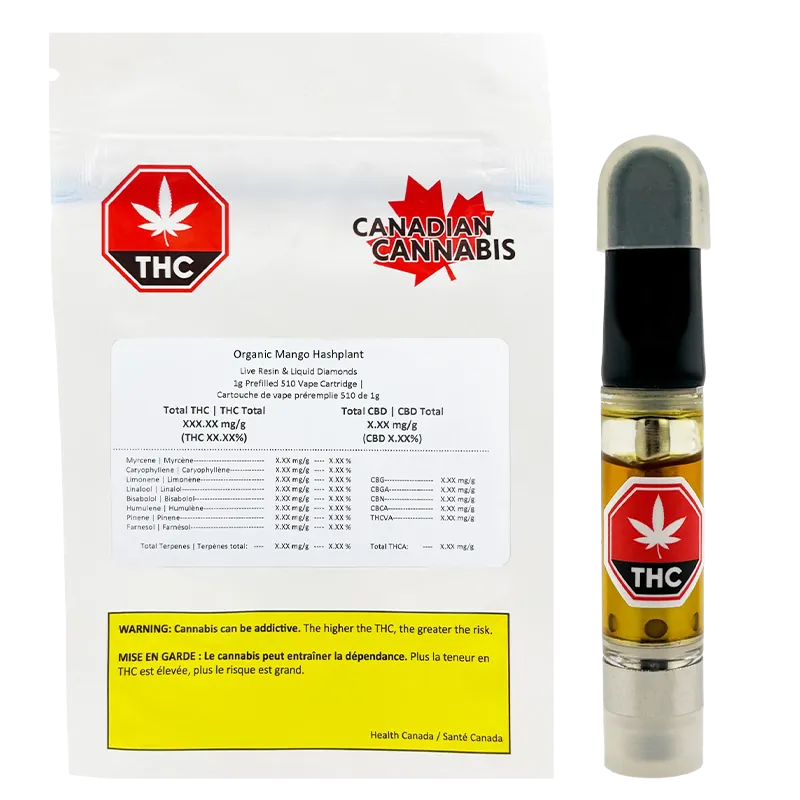 CANADIAN CANNABIS ORGANIC MANGO HASHPLANT (IND) 510 - 1G
