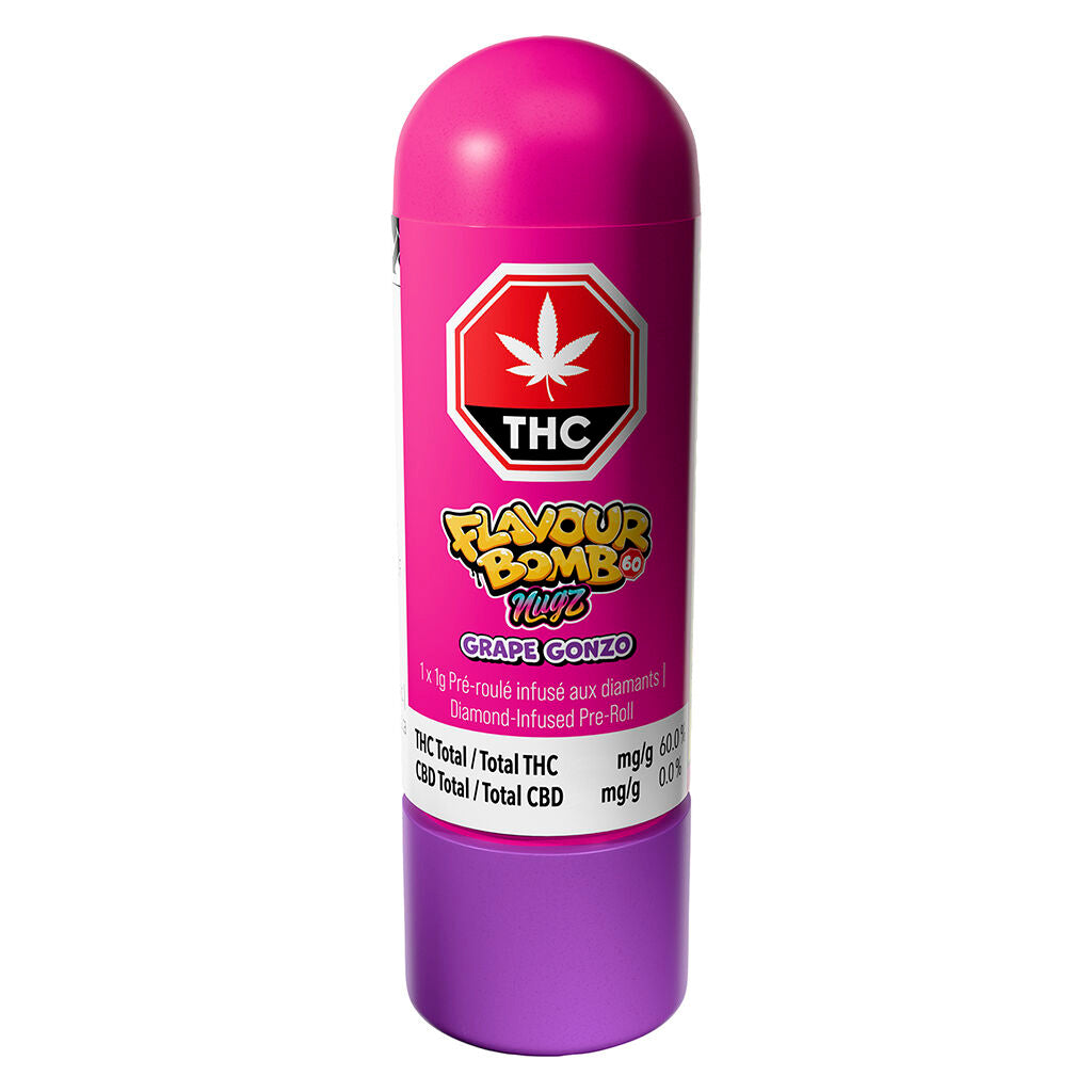 NUGZ FLAVOUR BOMB 60 GRAPE GONZO (IND) INF PRE-ROLL - 1G X 1