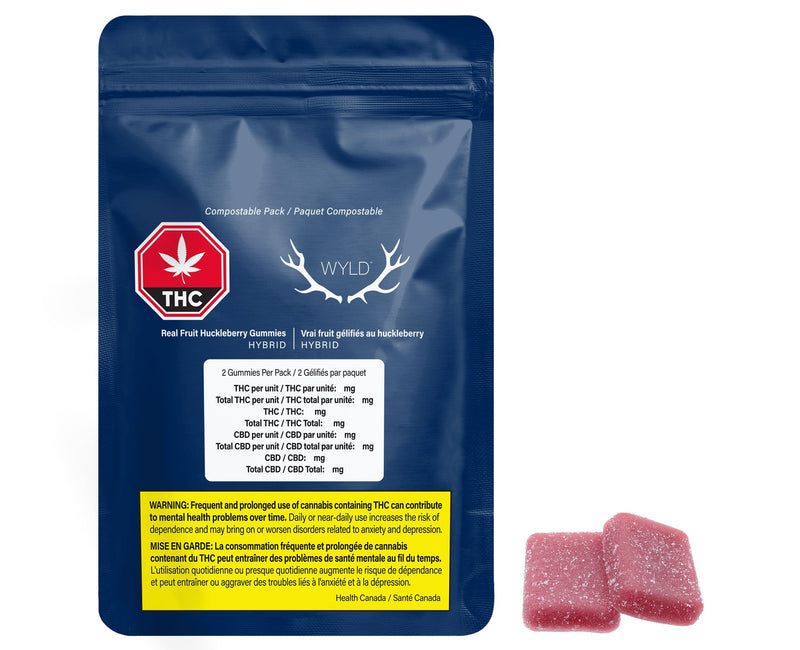 WYLD REAL FRUIT HUCKLEBERRY (H) CHEW - 5MG THC X 2