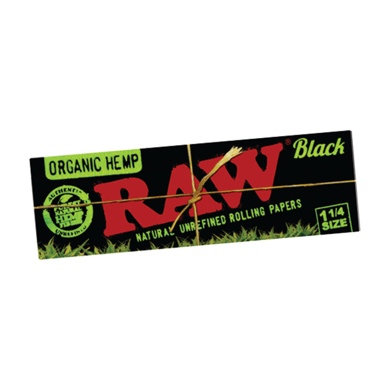 RAW BLACK ORGANIC ROLLING PAPERS 1 1/4"