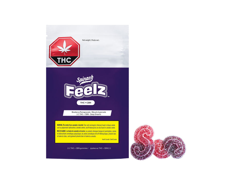 SPINACH BLUEBERRY POMEGRANATE (IND) CHEW - 5MG THC+CBN X 2