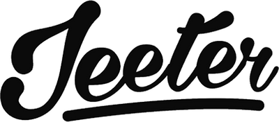 Black cursive script logo reading 'Jeeter' with a underline, shown on a plain white background.